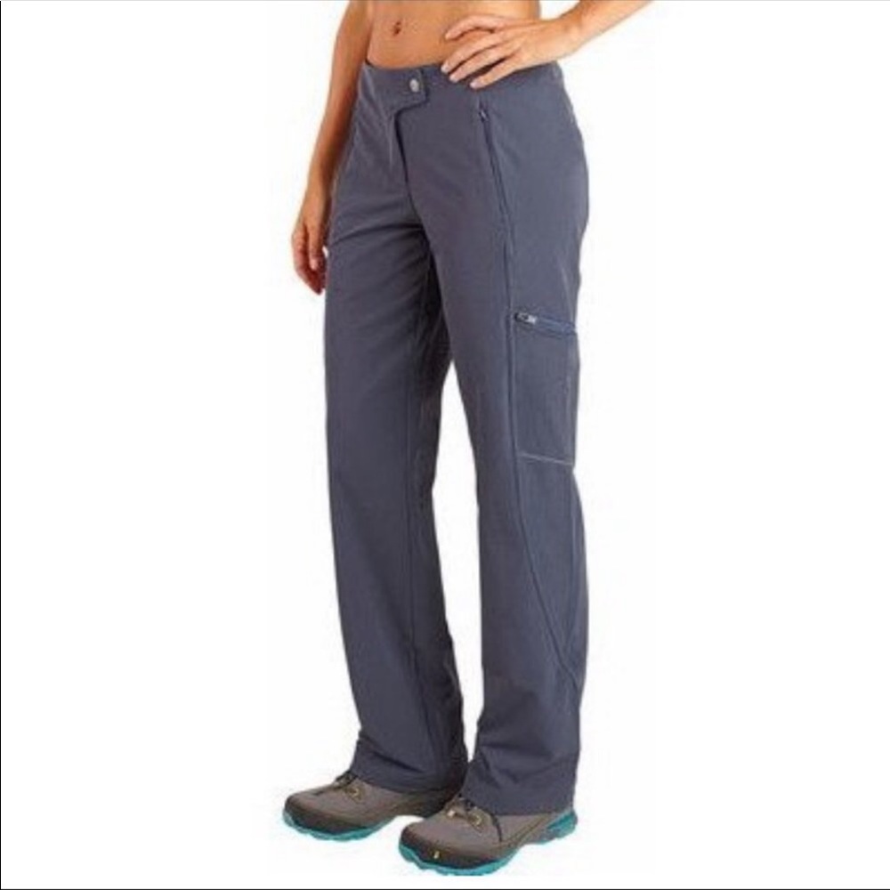 Title Nine Genie women’s hiking pants gray water resistant zip pockets size 2.